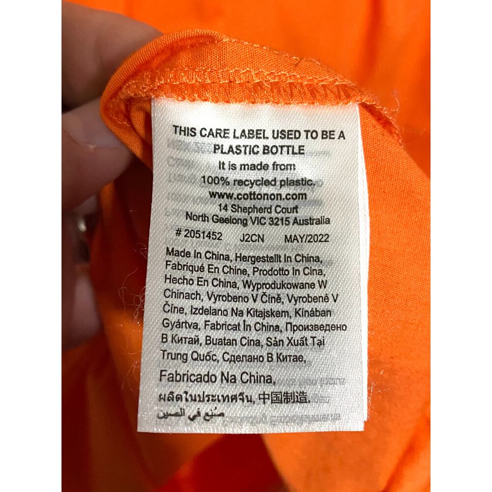 Cotton:On Oversized Orange Button Dad Shirt Womens XS Organic Cotton Casual NWT - Picture 7 of 8